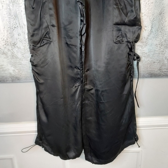 Zara Flowy Satin Cargo Pants Sz-M - Picture 12 of 15